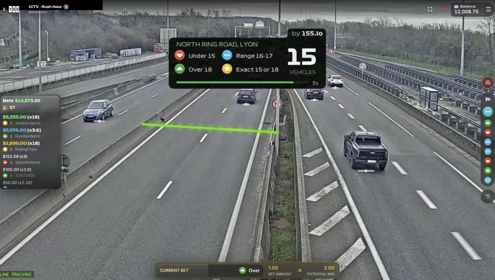 Duck River game feature - AI detection zone with live duck counting on waterway camera