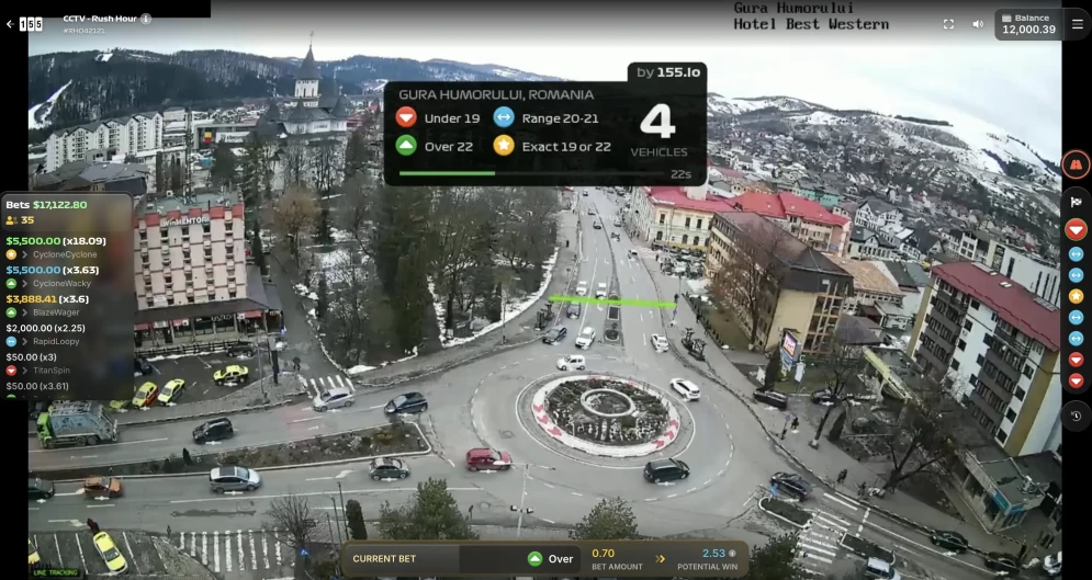 Duck River feature showing prediction interface and bet confirmation screen